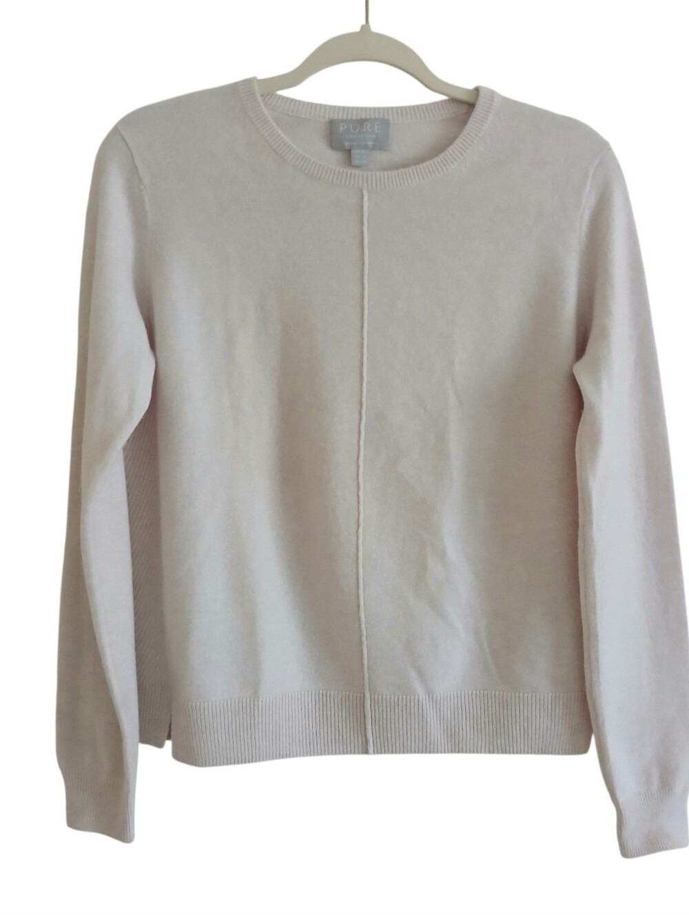 PURE COLLECTION 100% Cashmere Sweater Women's S Lavender Center Seam Luxury